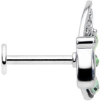 16G 5/16 Green Gem Lacy Butterfly Labret Monroe Tragus