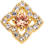 16G 1/4 Clear CZ Gem Gold Tone Rhombus Royale Cartilage Tragus