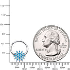 16G 3/8 Blue Winter Snowflake Christmas Hinged Segment Ring