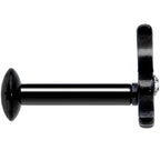 16G 1/4 Licensed Playboy Clear CZ Black Internal Thread Labret