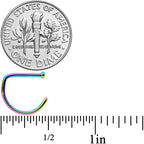 18G 3/8 Rainbow G23 Implant Grade Titanium D Shape Nose Hoop