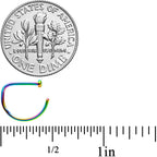 20G 3/8 Rainbow Implant Grade Titanium D Shape Nose Hoop