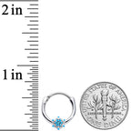 16G 3/8 Aqua Gem Winter Snowflake Septum Clicker