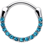 16G 3/8 Baby Blue Gem Paved Cartilage Clicker