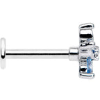 16G 5/16 Aqua Gem Pretty Petals Flower Labret Monroe Tragus