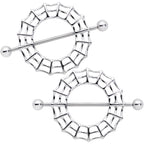 14G 7/8 Sexy Spider Web Halloween Nipple Shield Set