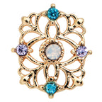20G 1/4 White Synthetic Opal Gold Tone Web Nose Bone