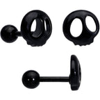 16G 1/4 Black Ghost Boo Halloween Cartilage Tragus Curation Set of 3