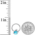16G 3/8 Aqua Gem Star Saturn Planet Hinged Segment Ring