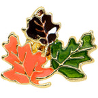 16G 5/16 Gold Tone Lovely Autumn Leaf Trio Labret Monroe Tragus