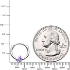 16G 3/8 Clear Gem Purple Easter Bunny Cartilage Clicker