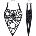Black Gothic Mysterious Planchette Tunnel Plug Earrings