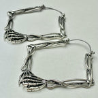Skeletons Holding Hands Halloween Tunnel Plug Earrings