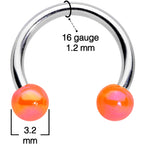 16G 5/16 Orange Ball Ends Horseshoe Circular Barbell