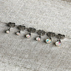 20G Aurora CZ Gem 3mm to 5mm Post Stud Earring Set of 3