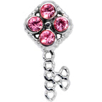 20G 5/16 Pink Gem Open Key Nose Hoop