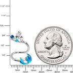 Aqua Gem Blue Mermaid Spiral Twister Belly Ring