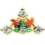 16G 5/16 Clear CZ Gem Gold Tone Mythic Dragon Labret Tragus