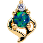16G 1/4 Blue Synthetic Opal Gold Tone Twist Labret Monroe Tragus