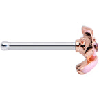 20G 1/4 Pink Gem Pink Pretty Bow Nose Bone