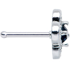20G 1/4 Blue Gem Stylized Deco Cross Nose Bone