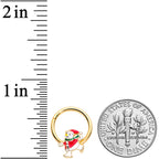16G 3/8 Gold Tone Skating Snowman Christmas Hinged Segment Ring