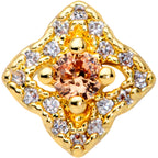 20G 5/16 Yellow Clear CZ Gem Gold Tone Rhombus Royale Nose Hoop