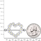 14G 13/16 Daisy Flower Heart Valentines Nipple Shield Set