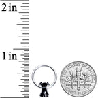 16G 3/8 Black Sitting Dog Hinged Segment Ring
