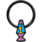 16G 3/8 Black Retro Lava Lamp Hinged Segment Ring