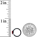 18G 3/8 Black Red Sneering Bite Lips Nose Hoop