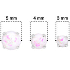 20G White Faux Opal 3mm to 5mm Post Stud Earrings Set of 3