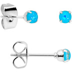 20G Blue Faux Opal 3mm to 5mm Post Stud Earrings Set of 3