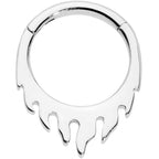 16G 5/16 Flames of Style Fire Hinged Segment Ring