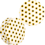 White Acrylic Scores of Sunflowers Double Flare Plug Set