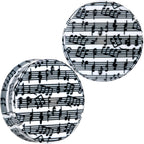 Black White Acrylic Music Notes Double Flare Plug Set