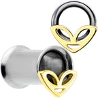 Two Tone Alien Face Double Flare Tunnel Plug Set