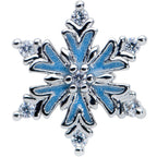 16G 5/16 Clear CZ Blue Snowflake Christmas Labret Monroe Tragus