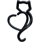 16G 5/16 Black Cat Lover Heart Kitty Closure Ring