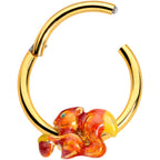 16G 3/8 Gold Tone Brown Happy Squirrel Acorn Hinged Segment Rnig