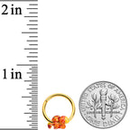 16G 3/8 Gold Tone Brown Happy Squirrel Acorn Hinged Segment Rnig