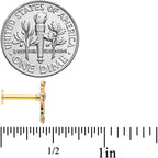 16G 5/16 Aurora Gem Gold Tone Elegant Cross Labret Monroe Tragus