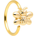 20G 5/16 Gold Tone Simply Stylish Bee Nose Hoop