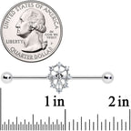 14G Clear CZ Gem Constellation Industrial Barbell 38mm