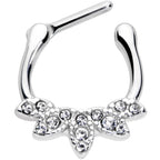 16G 5/16 Clear Gem Elegant Fan Cartilage Clicker