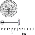 Pink Gem Rhombus Royale Barbell Tongue Ring
