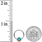 16G 3/8 Rainbow Tie Dye Peace Sign Hinged Segment Ring