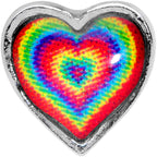 18G 5/16 Rainbow Tie Dye Heart Valentines Day Nose Hoop