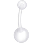 Aurora Gem White Matte UV Clear Glitter Belly Ring Set of 4