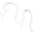 18G 1/4 White Tribal Style Cheater Hanger Plug Set